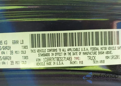 2014 Ram 1500 Express from USA, damaged, VIN 1C6RR7KT8ES171403